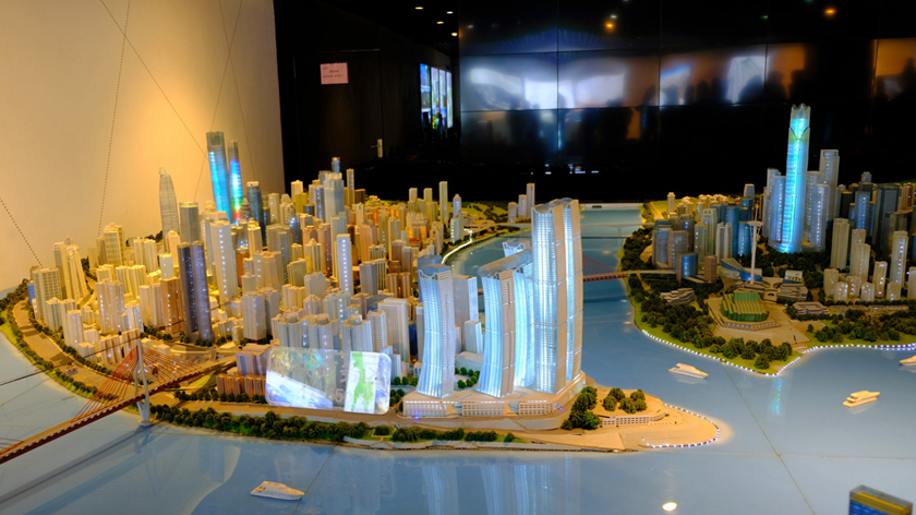 城市规划数字光影沙盘应用展示效果