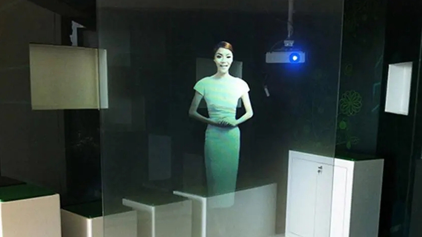 虚拟主持人在展厅中的展示效果