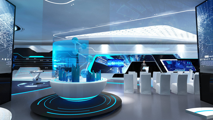 未来感智慧科技多媒体交互展厅设计效果