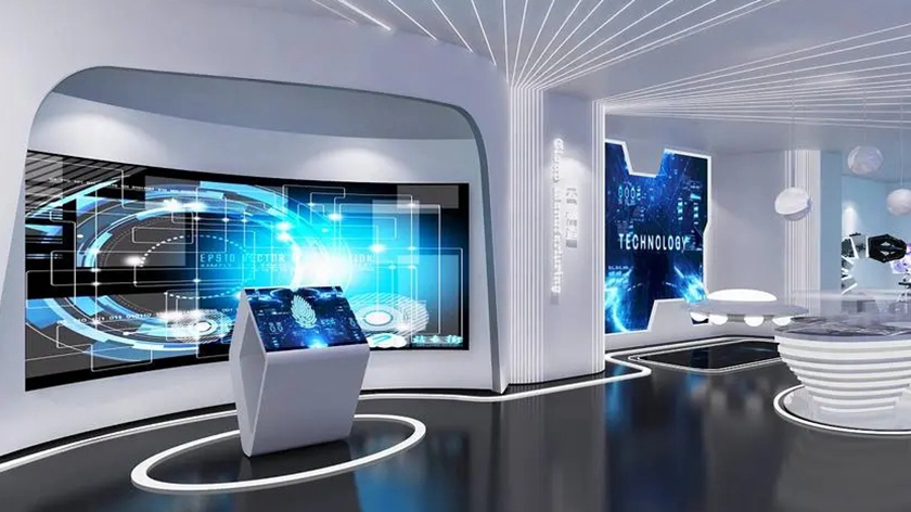 双屏联动系统在数字化展厅中的展示效果