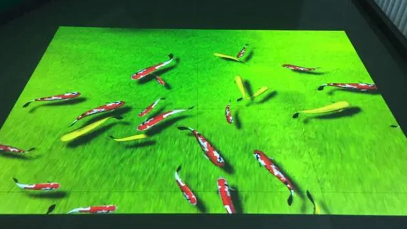 鱼水主题地面互动投影设计应用展示效果