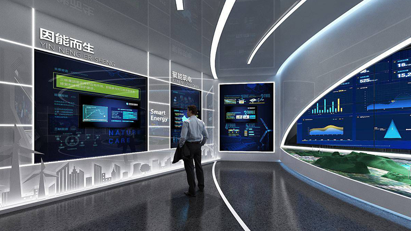 新能源科技展厅多媒体设计应用展示效果