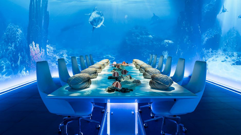 海洋主题的沉浸式餐厅实拍图