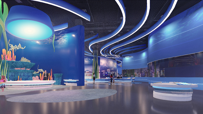 海洋博物馆中向大众展示海洋环境
