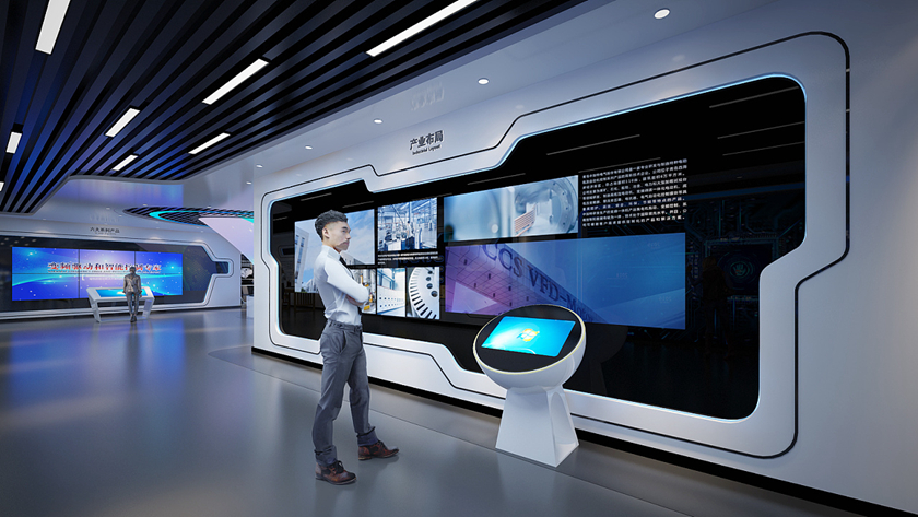 科技感的企业数字展厅所使用的多媒体互动