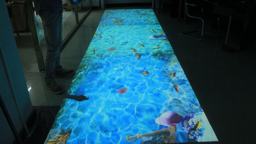 地面投影互动展示海底世界