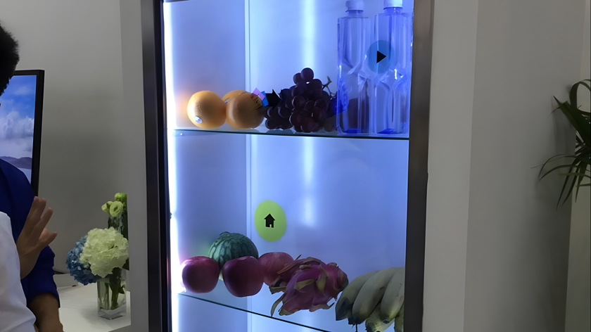 水果透明柜互动展示效果