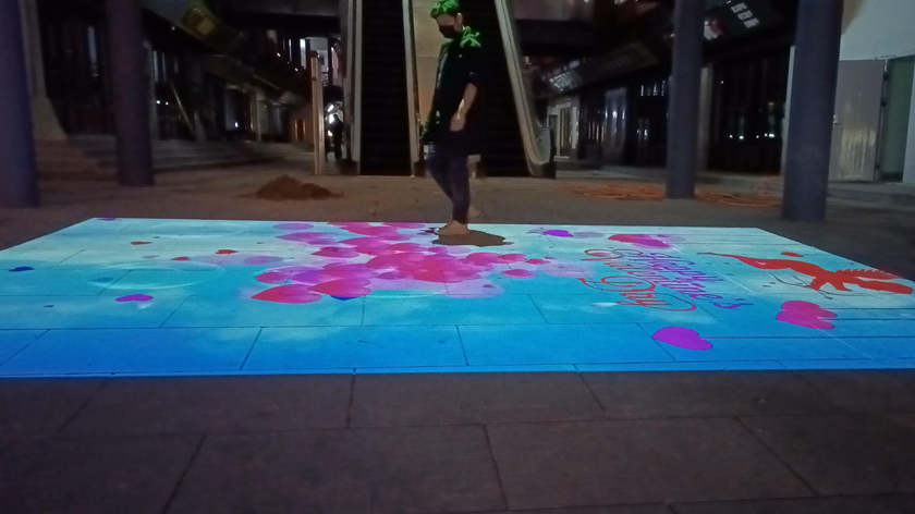 金华商业街趣味地面互动投影游戏
