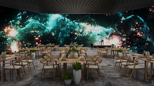 餐厅互动投影用数字艺术打造特殊的用餐环境
