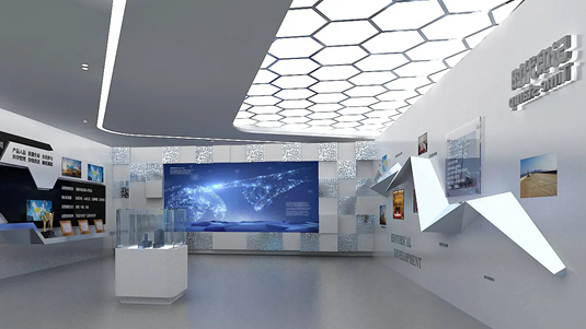 科技感展厅设计是如何通过多媒体突出氛围的？