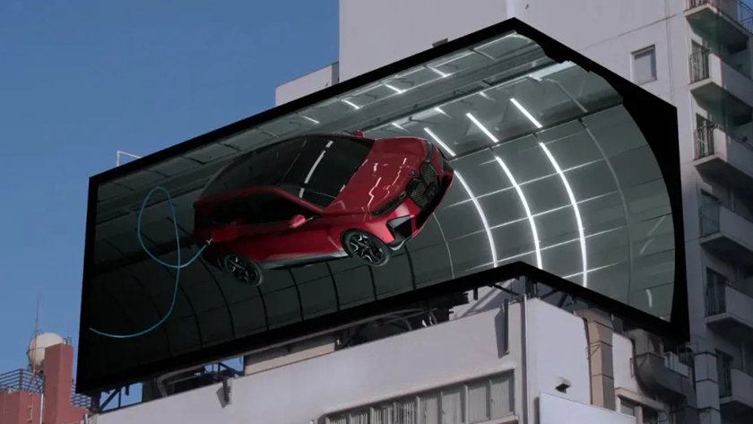 户外汽车3D裸眼广告效果展示