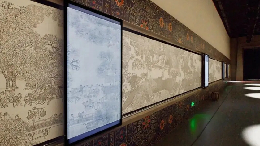 滑轨屏在博物馆中的效果展示