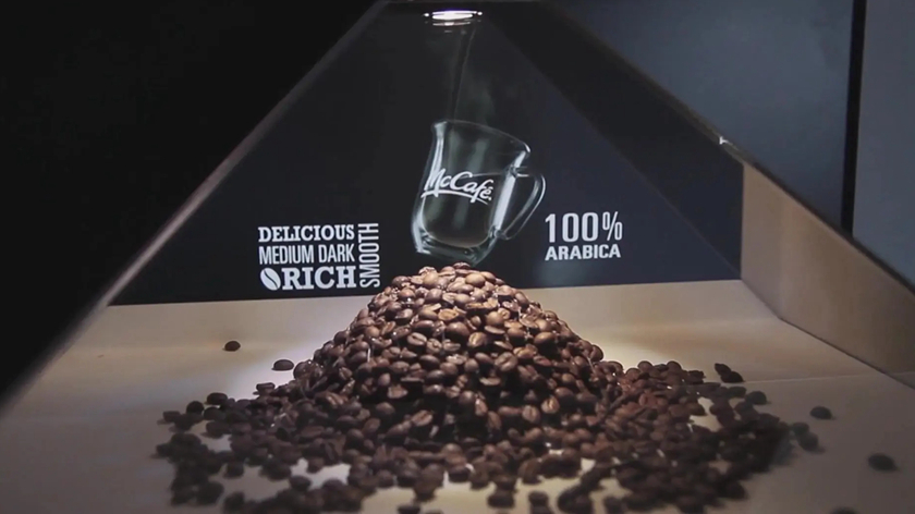 咖啡产品宣传全息成像应用展示效果