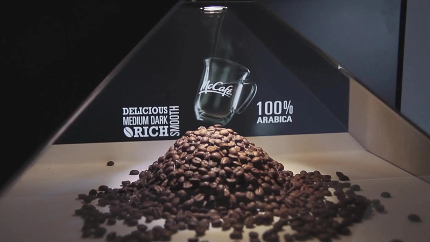 咖啡产品3D全息成像的应用展示效果
